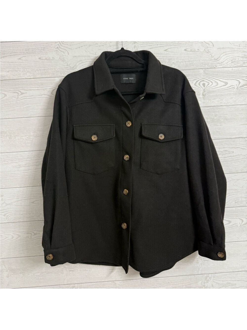 Love Tree Women’s Black Thick Shirt Jacket. Size XL - Picture 1 of 6